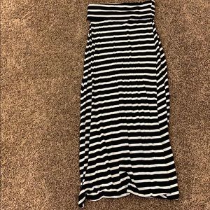 Black and White Striped Maxi Skirt (fits small)